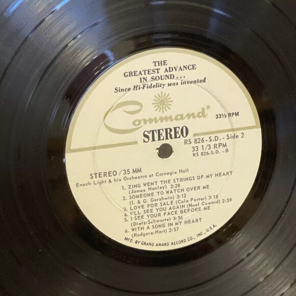 Enoch Light And His Orchestra Stereo 35 MM (Vinyl, 1961) Command RS 826 SD Good - Picture 10 of 12